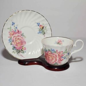 Royal Stuart Teacup and Saucer Pink Roses Vintage